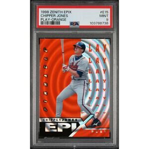 1998 Zenith Epix Play-Orange #E15 Chipper Jones PSA 9 Mint Atlanta Braves Pop 3